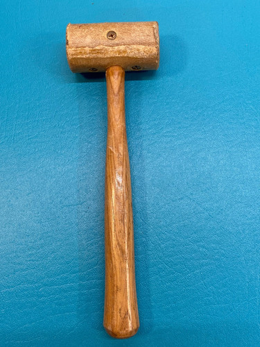 Leather working tool hammer - working,
