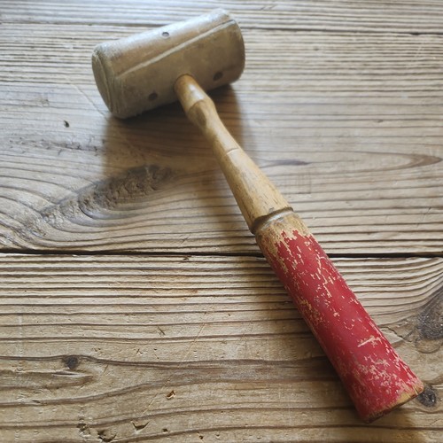 Vintage rawhide mallet red - rawhide,